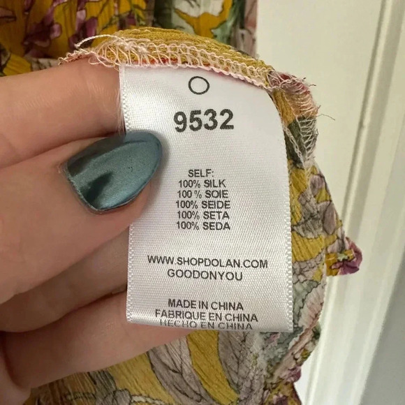 DOLAN Anthropologie Artemisia Silk Peasant Top - Picture 8 of 9